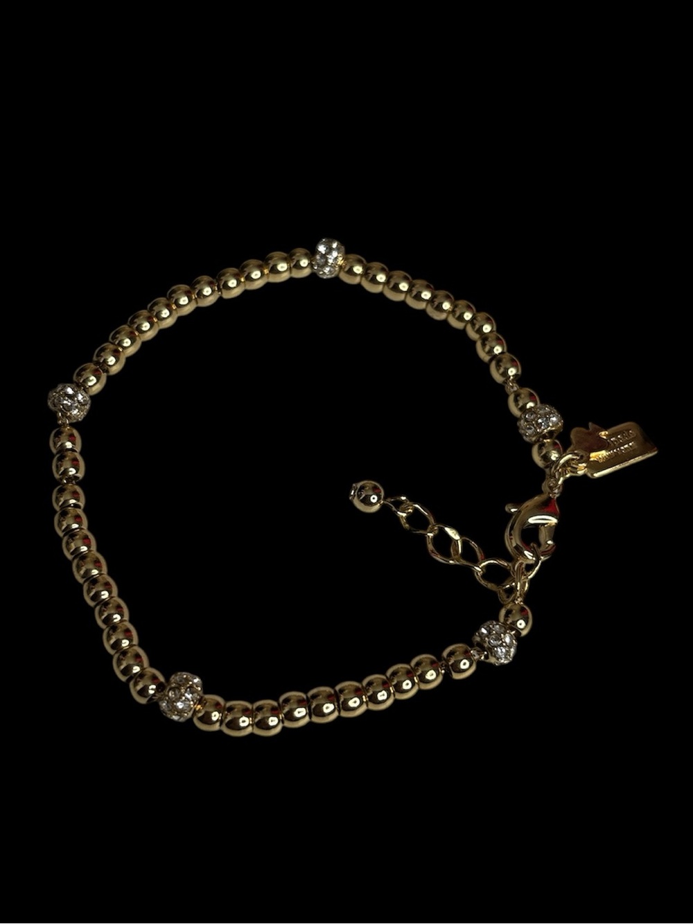 Kate Spade Gold Beaded Bracelet with Crystal Accents